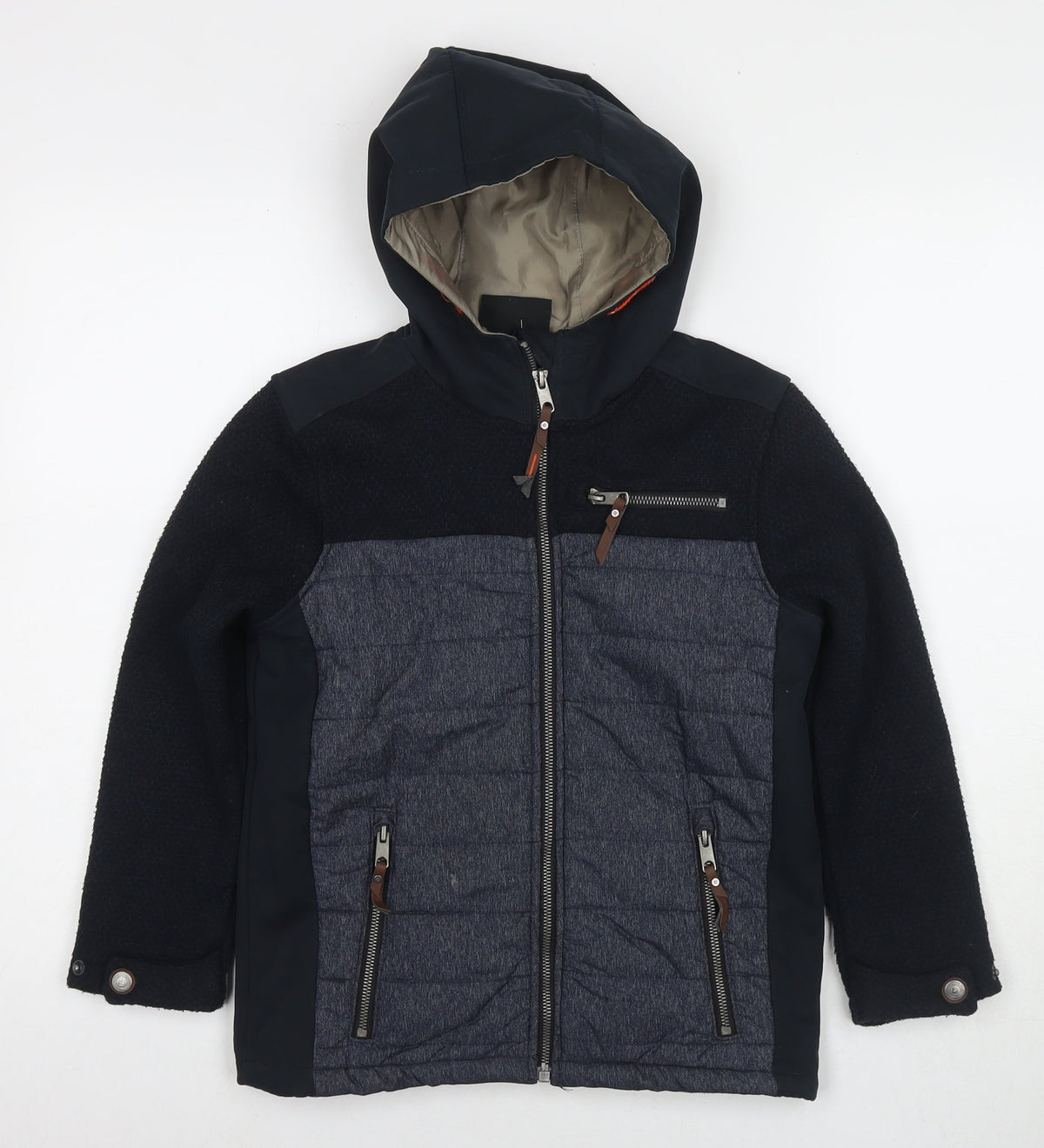 Additional front view of Killtec boys’ blue jacket, size 8, years zip