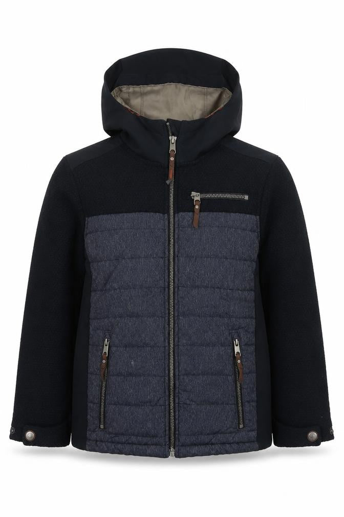 Front view of Killtec boys’ blue jacket, size 8, years zip