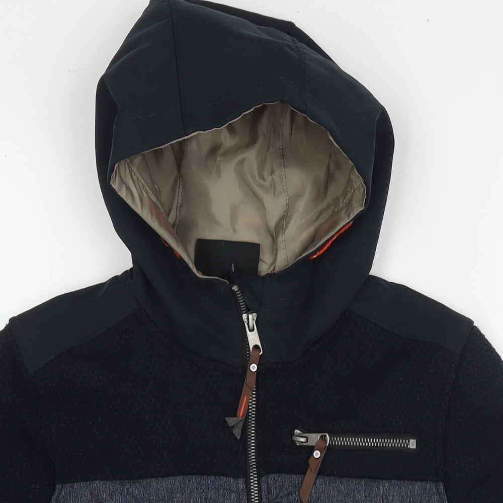 Close-up detail of Killtec boys’ blue jacket, size 8, years zip