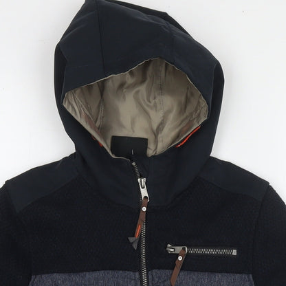 Close-up detail of Killtec boys’ blue jacket, size 8, years zip
