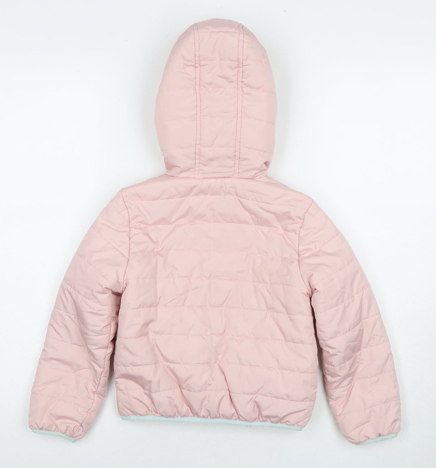 Marks and Spencer Girls Pink Puffer Jacket Jacket Size 6-7 Years Zip