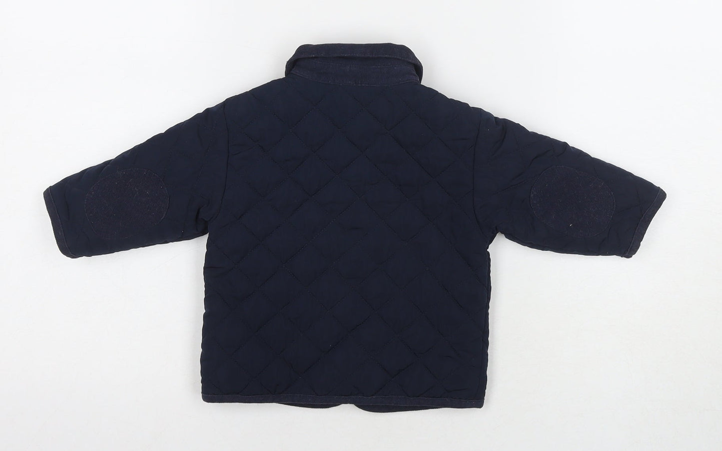 mamas & papas Boys Blue Quilted Jacket Size 6-9 Months Snap