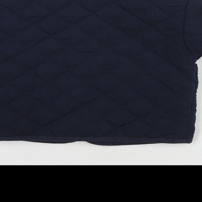 mamas & papas Boys Blue Quilted Jacket Size 6-9 Months Snap