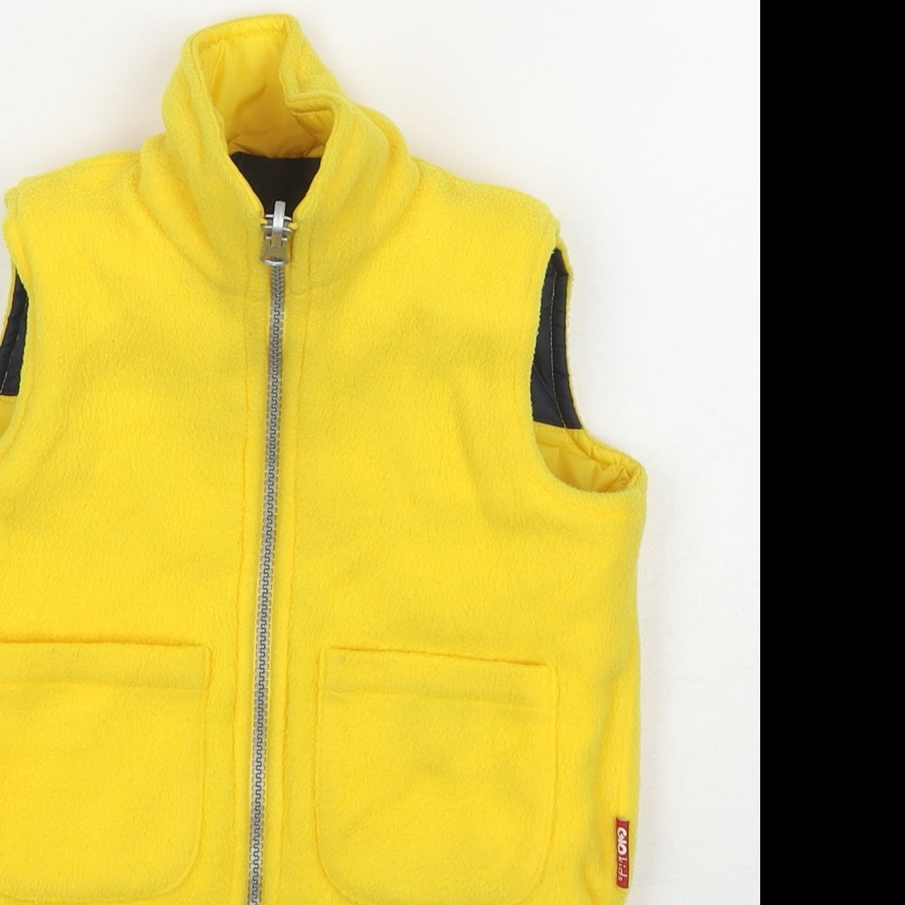 Gio Kids Boys Yellow Gilet Waistcoat Size 24 Months Zip - Reversible
