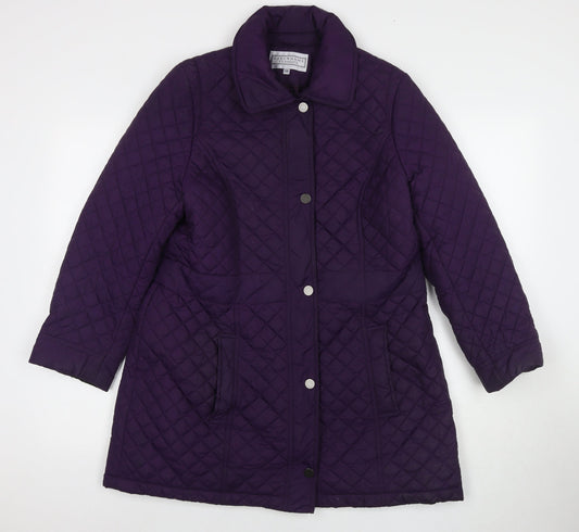 Womens UK Size 14 Debenhams Purple Quilted Coat