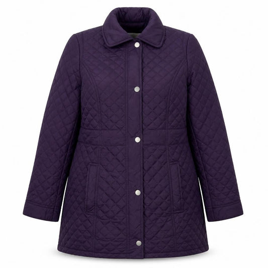 Womens UK Size 14 Debenhams Purple Quilted Coat