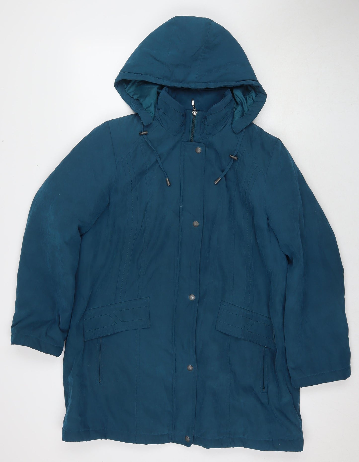 Womens UK Size M Bonmarché Blue Trench Coat