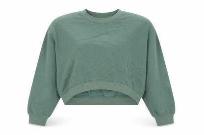 Zara Womens Green Cotton Pullover Sweatshirt Size M Pullover