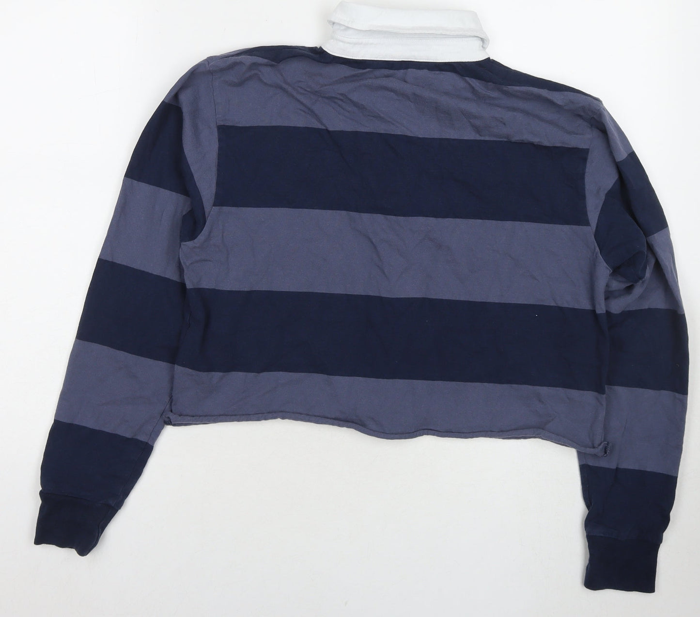 Womens UK Size M Brandy Melville Blue Cropped Polo