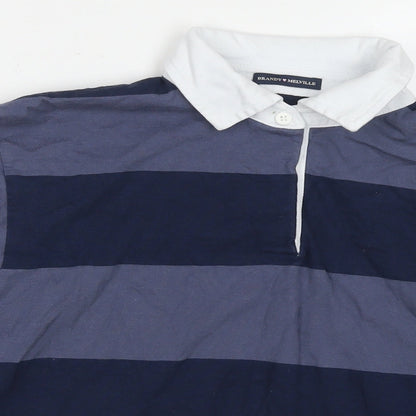 Womens UK Size M Brandy Melville Blue Cropped Polo