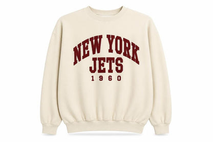 Amber Womens Beige Cotton Pullover Sweatshirt Size M Pullover - New York Jets