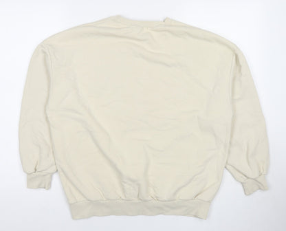 Amber Womens Beige Cotton Pullover Sweatshirt Size M Pullover - New York Jets