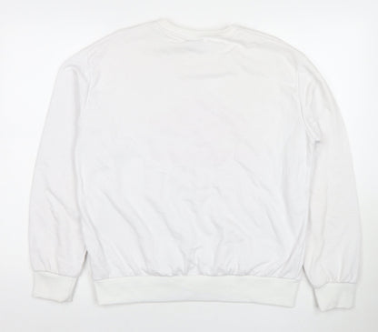 Umbro Womens White Cotton Pullover Sweatshirt Size L Pullover - Logo