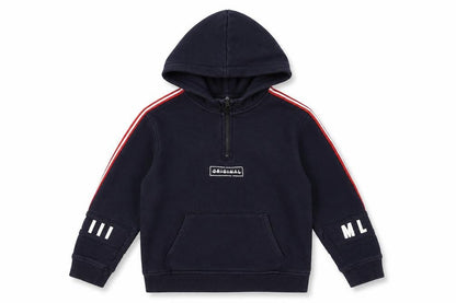 River Island Boys Blue Cotton Pullover Hoodie Size 5-6 Years Zip