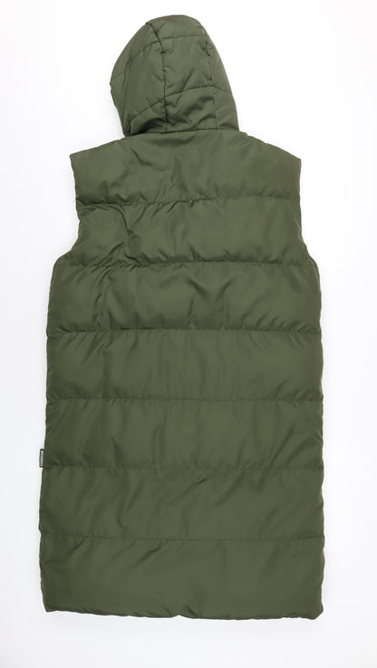 Missguided Womens Green Gilet Coat Size 6 Zip