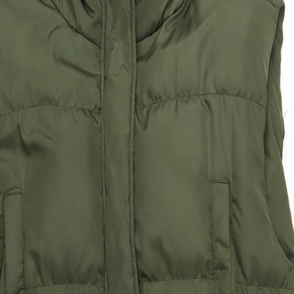 Missguided Womens Green Gilet Coat Size 6 Zip