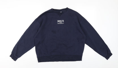 Womens UK Size S Pull&Bear Blue Pullover Sweatshirt