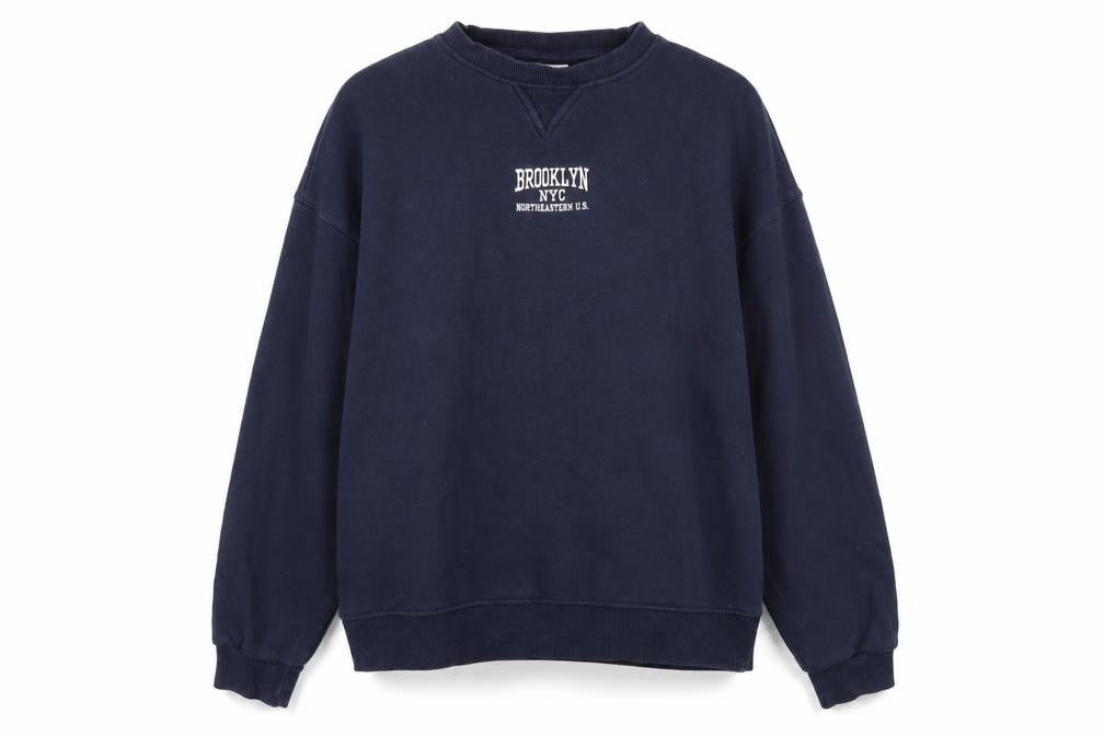Womens UK Size S Pull&Bear Blue Pullover Sweatshirt