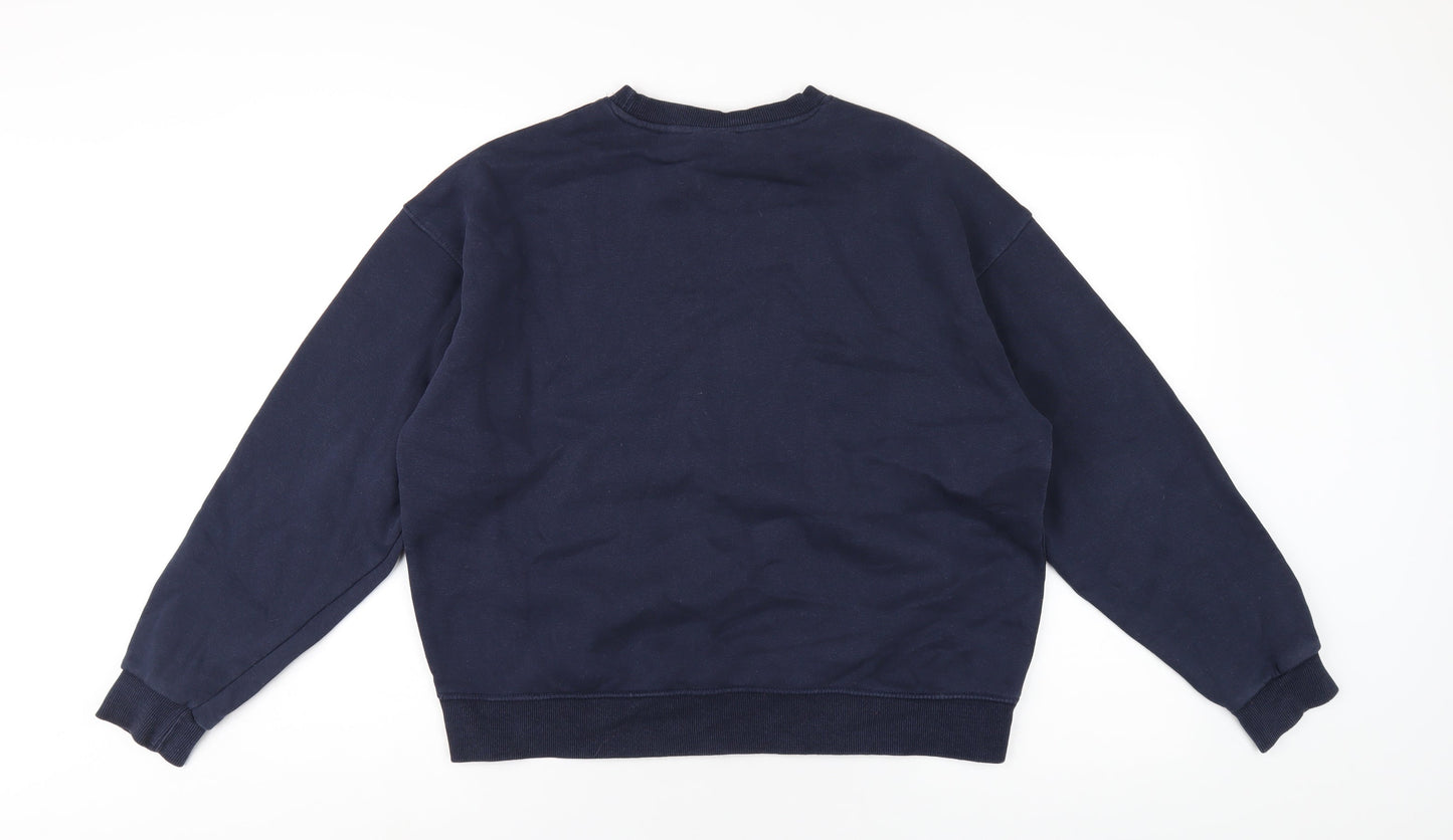 Womens UK Size S Pull&Bear Blue Pullover Sweatshirt