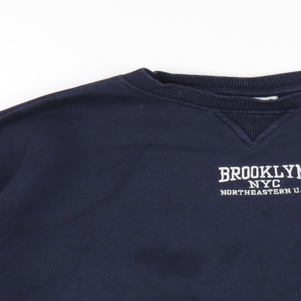 Womens UK Size S Pull&Bear Blue Pullover Sweatshirt