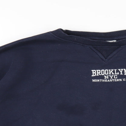 Womens UK Size S Pull&Bear Blue Pullover Sweatshirt
