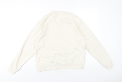 H&M Womens Ivory Cotton Pullover Sweatshirt Size S Pullover