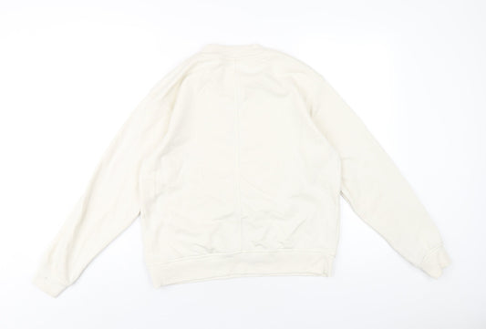 H&M Womens Ivory Cotton Pullover Sweatshirt Size S Pullover