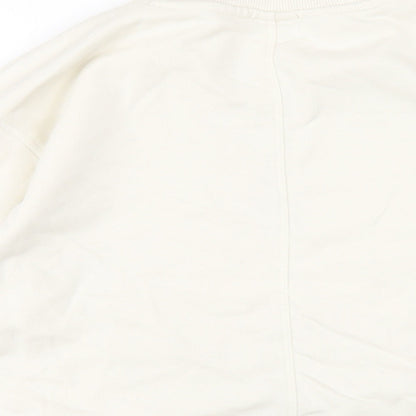 H&M Womens Ivory Cotton Pullover Sweatshirt Size S Pullover