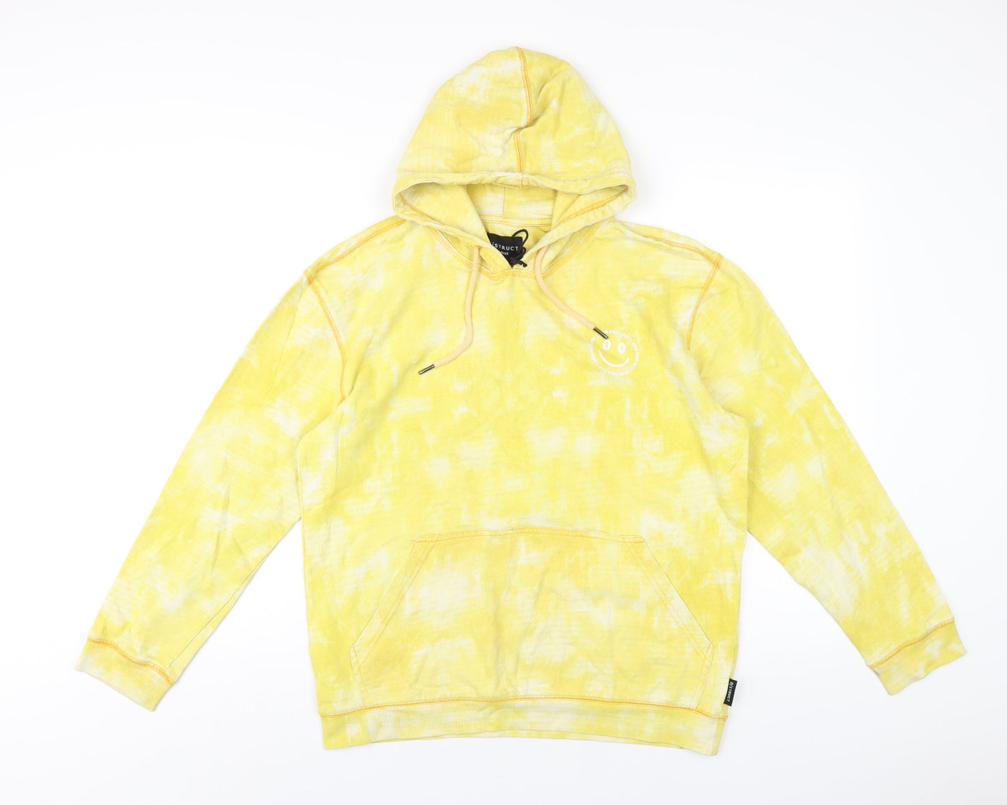 Distruct Mens Yellow Cotton Pullover Hoodie Size S
