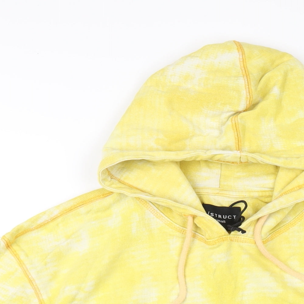 Distruct Mens Yellow Cotton Pullover Hoodie Size S