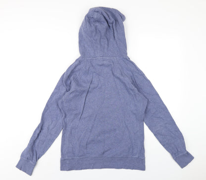 H&M Womens Blue Floral Cotton Pullover Hoodie Size M Pullover