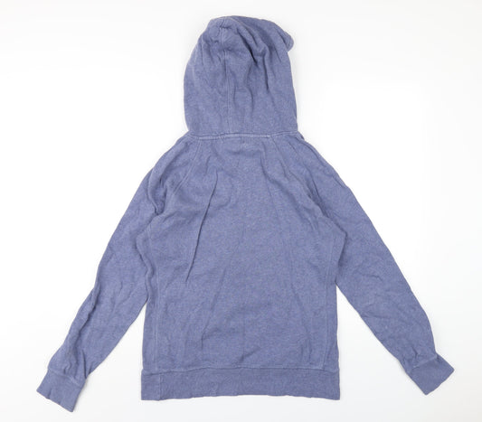 H&M Womens Blue Floral Cotton Pullover Hoodie Size M Pullover