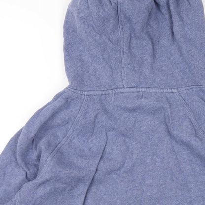 H&M Womens Blue Floral Cotton Pullover Hoodie Size M Pullover