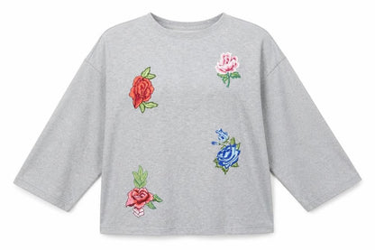 Cameo Rose Womens Grey Cotton Pullover Sweatshirt Size 14 Pullover