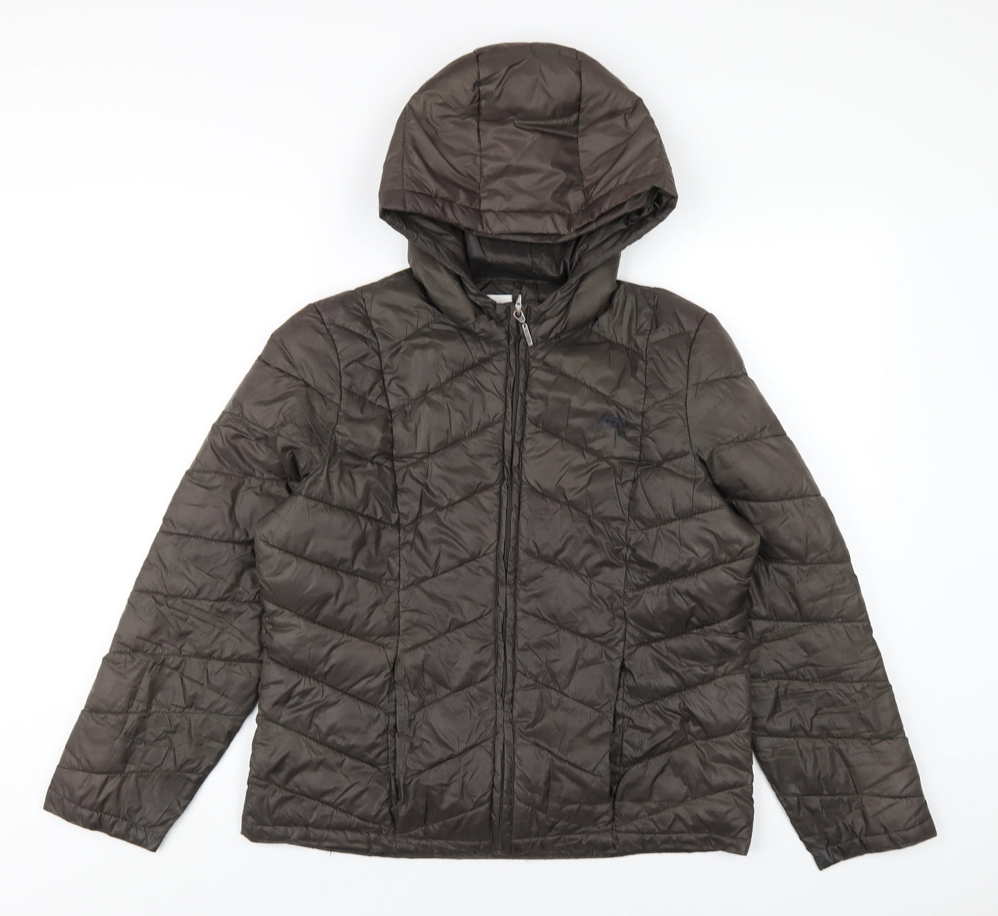 Principles Womens Brown Quilted Coat Size 12 Zip