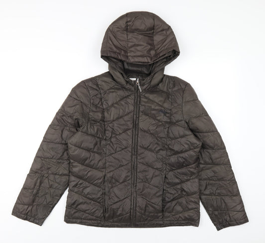 Principles Womens Brown Quilted Coat Size 12 Zip