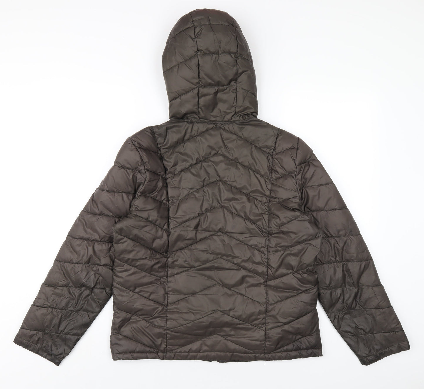 Principles Womens Brown Quilted Coat Size 12 Zip