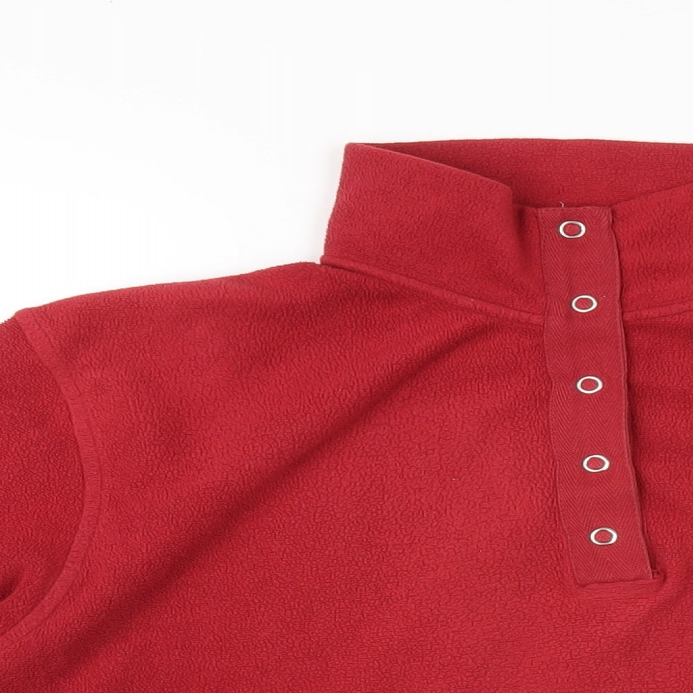Cotton Traders Womens Red Polyester Pullover Sweatshirt Size 16 Snap