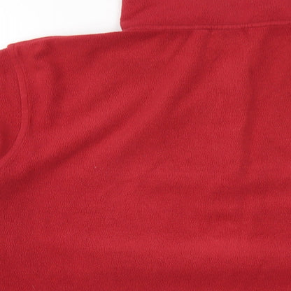 Cotton Traders Womens Red Polyester Pullover Sweatshirt Size 16 Snap