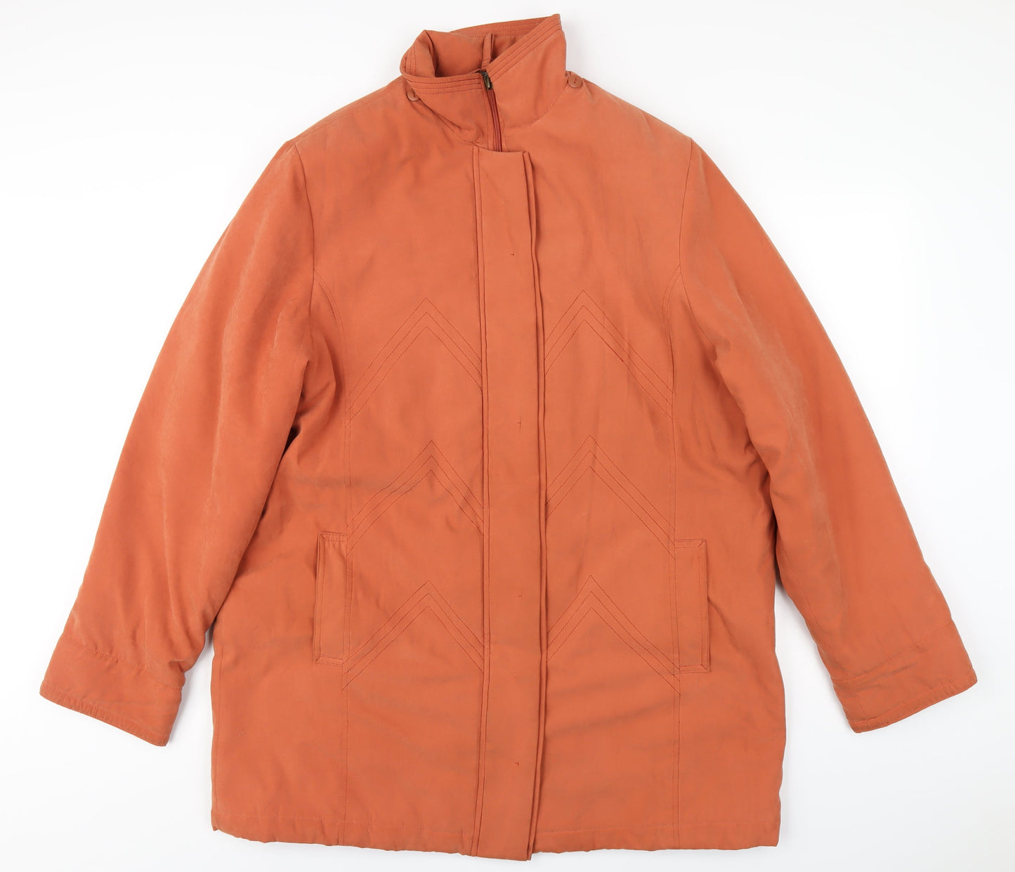 Klass Womens Orange Jacket Coat Size XL Zip
