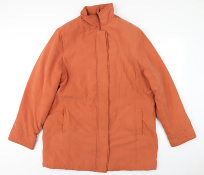 Klass Womens Orange Jacket Coat Size XL Zip