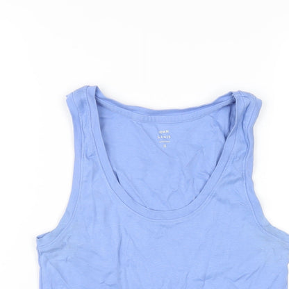 John Lewis Womens Blue Cotton Basic Tank Size 12 Scoop Neck