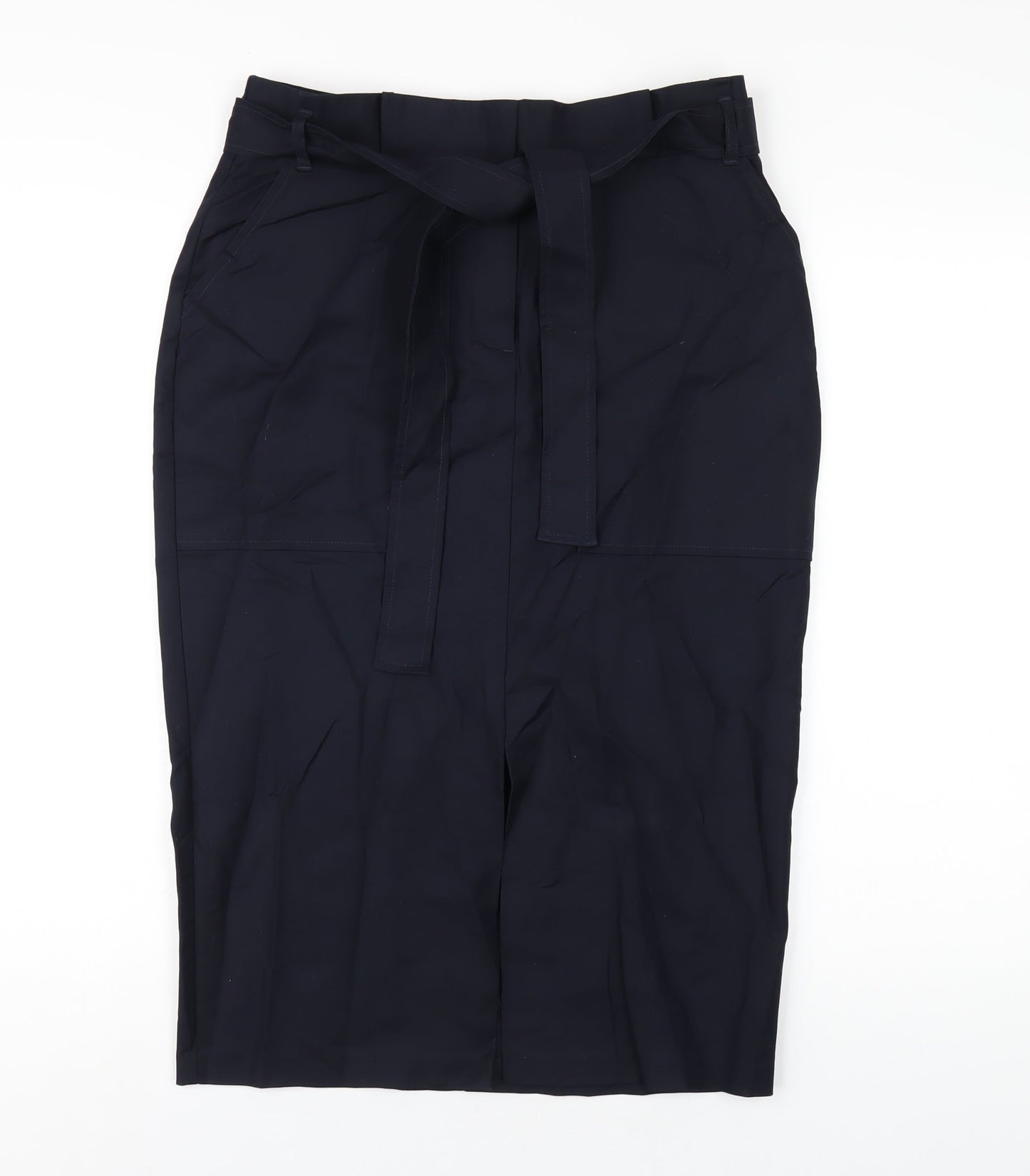 Autograph Womens Blue Cotton Straight & Pencil Skirt Size 12 Zip