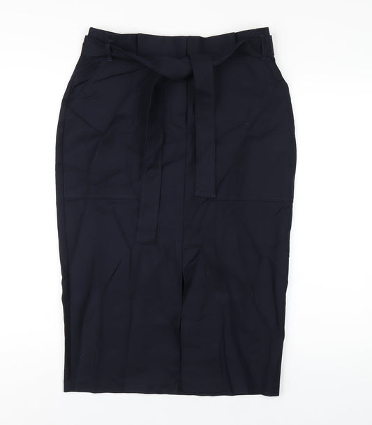 Autograph Womens Blue Cotton Straight & Pencil Skirt Size 12 Zip
