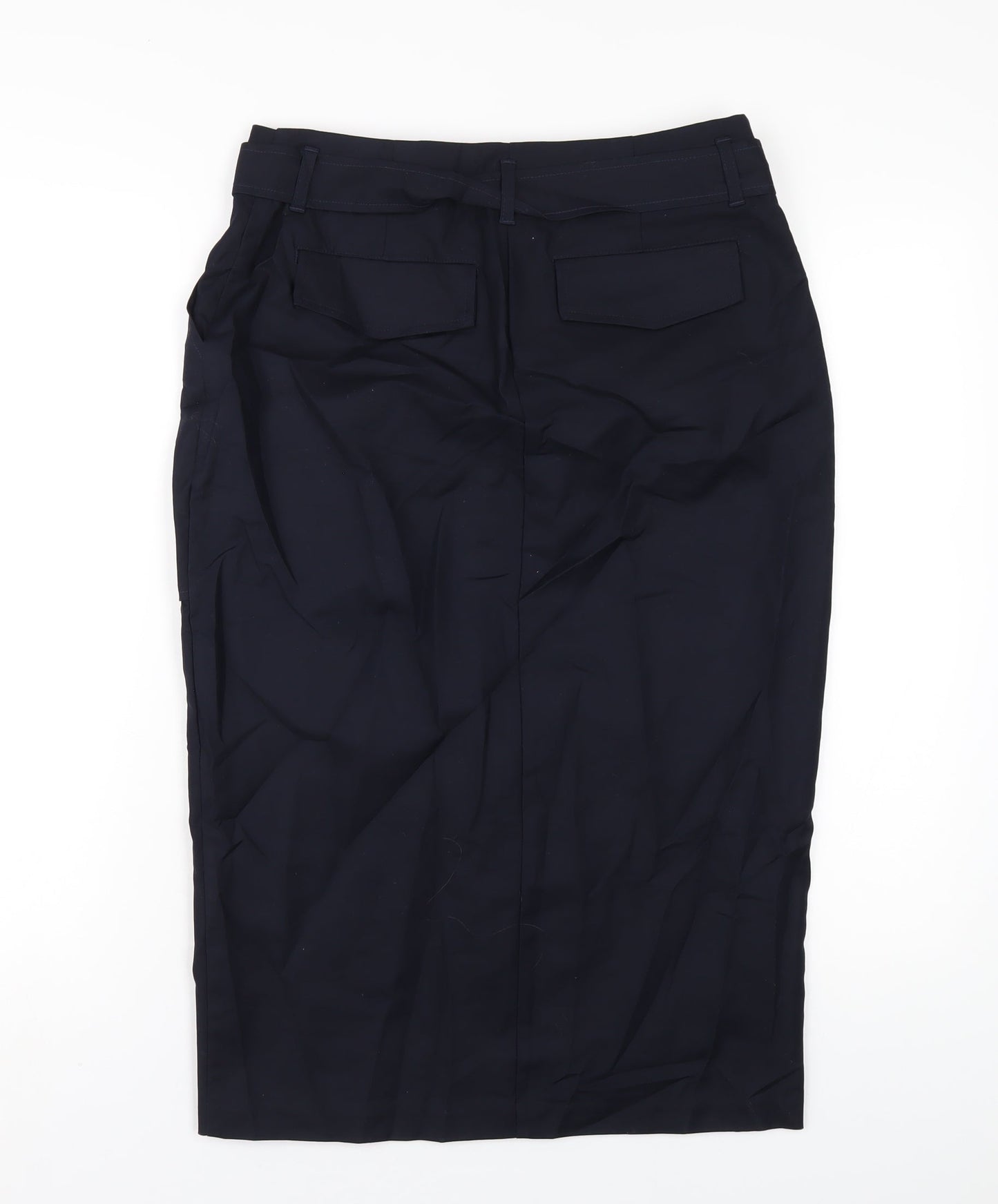 Autograph Womens Blue Cotton Straight & Pencil Skirt Size 12 Zip