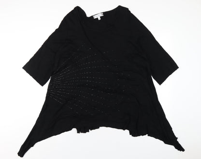 Womens UK Size 22 Deane & White Black Basic T-Shirt
