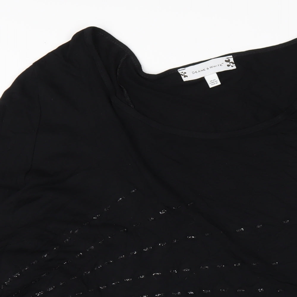 Womens UK Size 22 Deane & White Black Basic T-Shirt