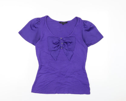 Womens UK Size 10 David Emanuel Purple Basic T-Shirt
