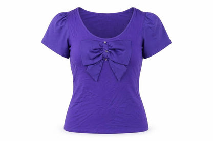 Womens UK Size 10 David Emanuel Purple Basic T-Shirt