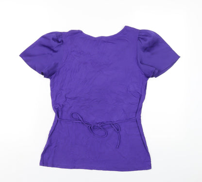 Womens UK Size 10 David Emanuel Purple Basic T-Shirt